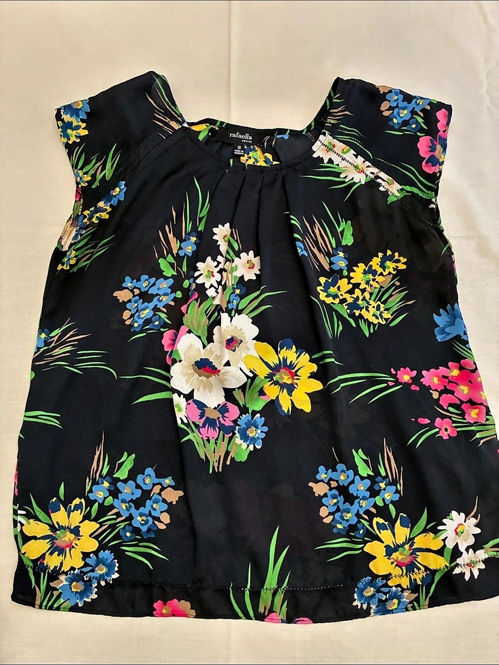 Rafaella Floral Blouse in Black & Multicolor